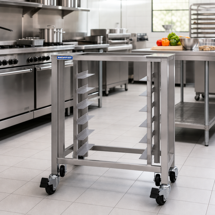 Product image #2 for Moffat Stainless Steel Open Base Equipment Stand with Pan Slides for 6 Full-Size Sheet Pans