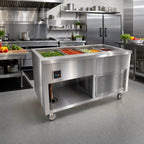 Thumbnail image #2 for Duke Manufacturing Thurmaduke TCM-60SS-N7 60-Inch Mobile Refrigerated Cold Food Unit, Stainless Steel, NSF 7 Cold Pan, Touchscreen