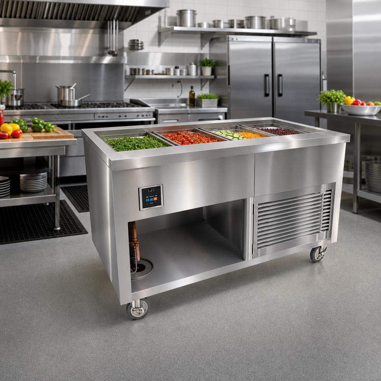 Product image #2 for Thurmaduke TCM-60SS-N7 60" Mobile Cold Food Unit with NSF 7 Cold Pan