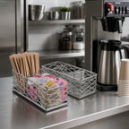 Thumbnail image #2 for American Metalcraft Birdnest BNCC48 Chrome Wire Coffee Caddy, 8-1/2 x 4-3/8 x 3-1/8 Inches Case of 24