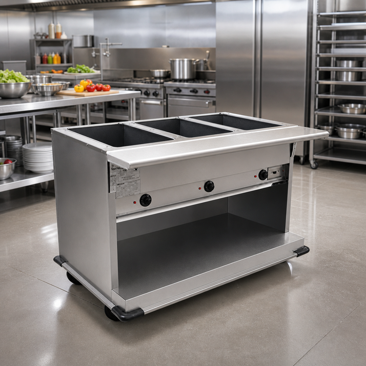 Product image #2 for Spec-Master PHT4OB-208 4-Well Electric Portable Hot Food Table with Open Base