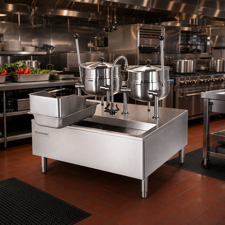 Product image #2 for Cleveland Range Direct Steam Kettle Cabinet Assembly with Two 6-Gallon Kettles, 42-Inch Cabinet Base