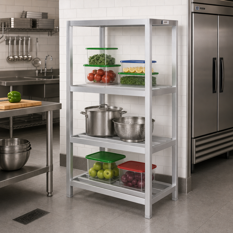 Product image #2 for Channel Manufacturing ED2042-3 All-Welded Tubular Aluminum Dunnage Shelving, 3-Shelf, 42 x 20 x 64 Inches