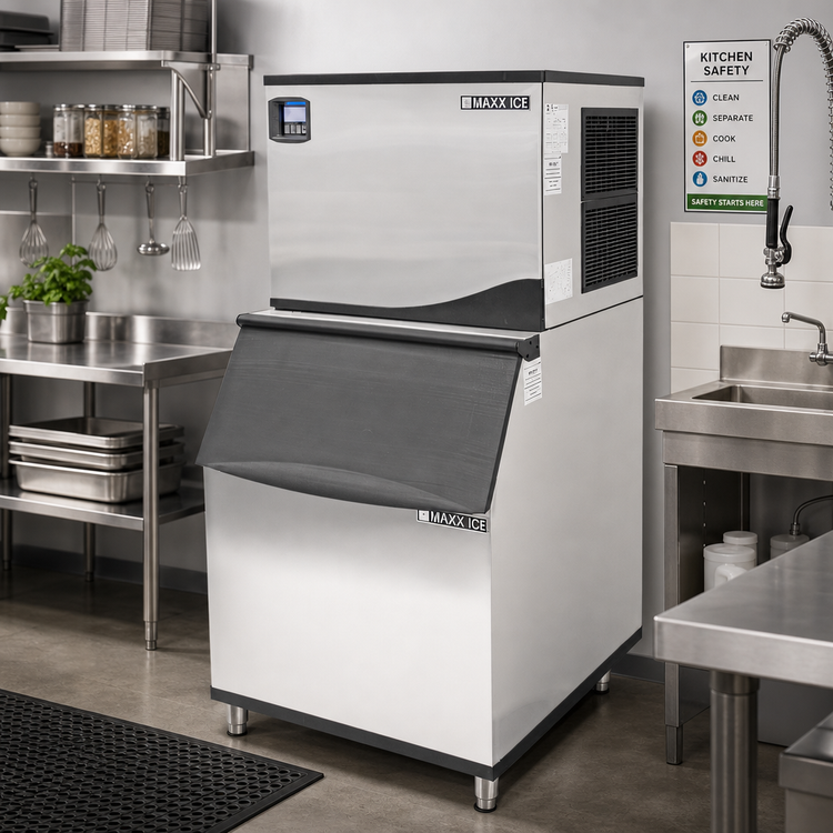 Product image #2 for Maxx Ice 580 lb Stainless Steel Ice Storage Bin for Top-Mounted Ice Makers