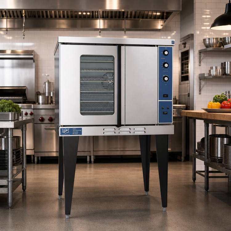Product image #2 for Duke 613-E3XX Single Deck Deep Depth Electric Convection Oven with 27-Inch Legs