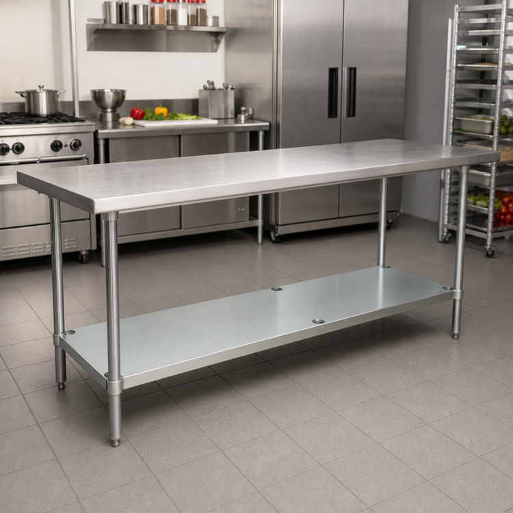 Product image #2 for Advance Tabco Galvanized Work Table Undershelf for 120-Inch x 24-Inch Tables