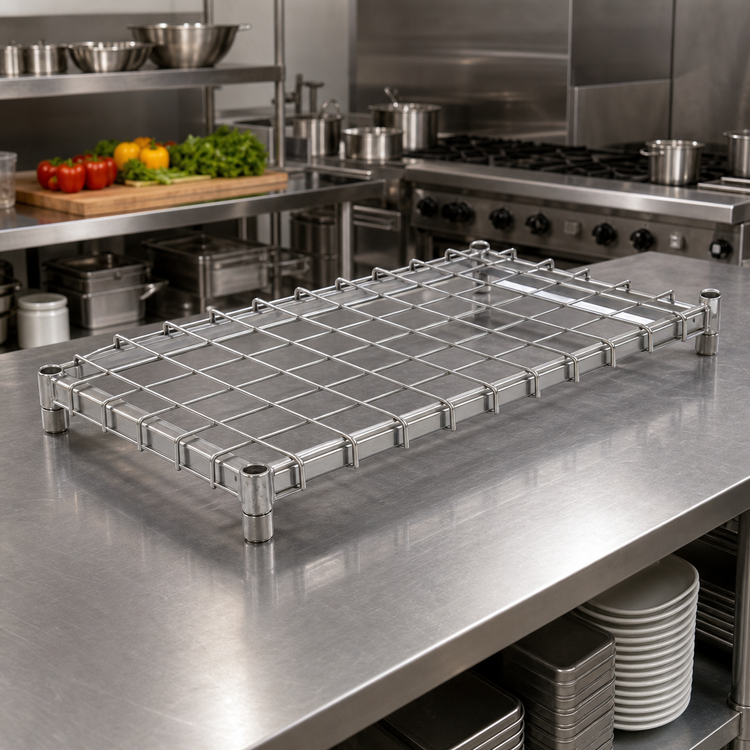 Product image #2 for Eagle Group 48 Inch x 21 Inch Chrome Dunnage Shelf with Removable Wire Mat Assembly