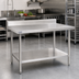 Thumbnail image #2 for Spec-Master Marine Series Stainless Steel Work Table with 4-1/2-Inch Backsplash and Adjustable Undershelf, 60 x 30 Inches