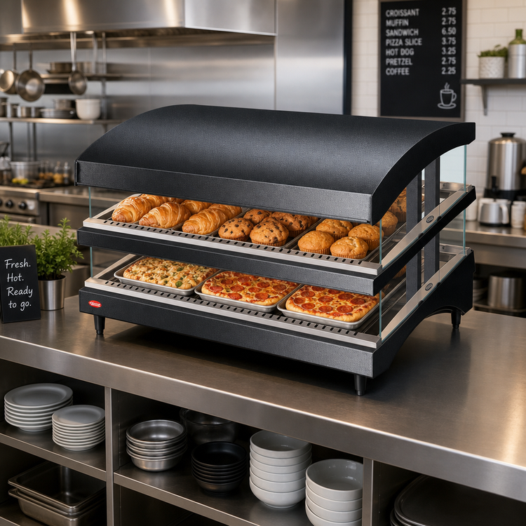 Product image #2 for Hatco Glo-Ray® 27-Inch Triple Shelf Slant Heated Glass Display Warmer