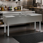 Thumbnail image #2 for Eagle Group 2200 Series B5C-22 Three-Compartment 304 Stainless Steel Underbar Sink with Left and Right Drainboards, 60 x 24 x 33-1/2 Inches