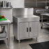 Thumbnail image #2 for Spec-Bar 36 Inch W x 24 Inch D 304 Stainless Steel Closed Base Workboard Cabinet with Hinged Doors and Locks