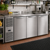 Thumbnail image #2 for True Three-Section Stainless Steel Back Bar Cooler with Solid Hinged Locking Doors, 72 Inch Wide