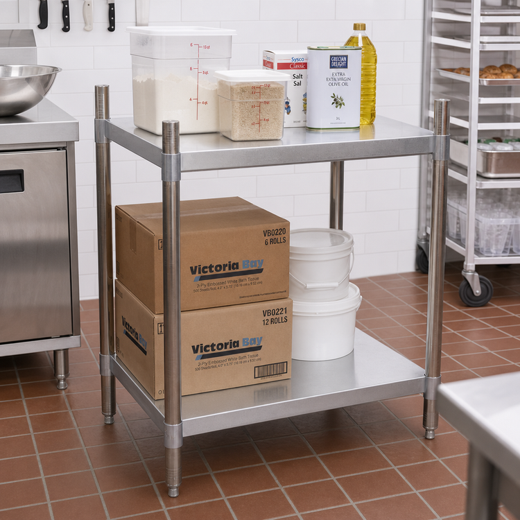 Product image #2 for BK Resources SSU3-5524 55-Inch Stainless Steel Dry Storage Shelving Unit with 2 Adjustable Shelves