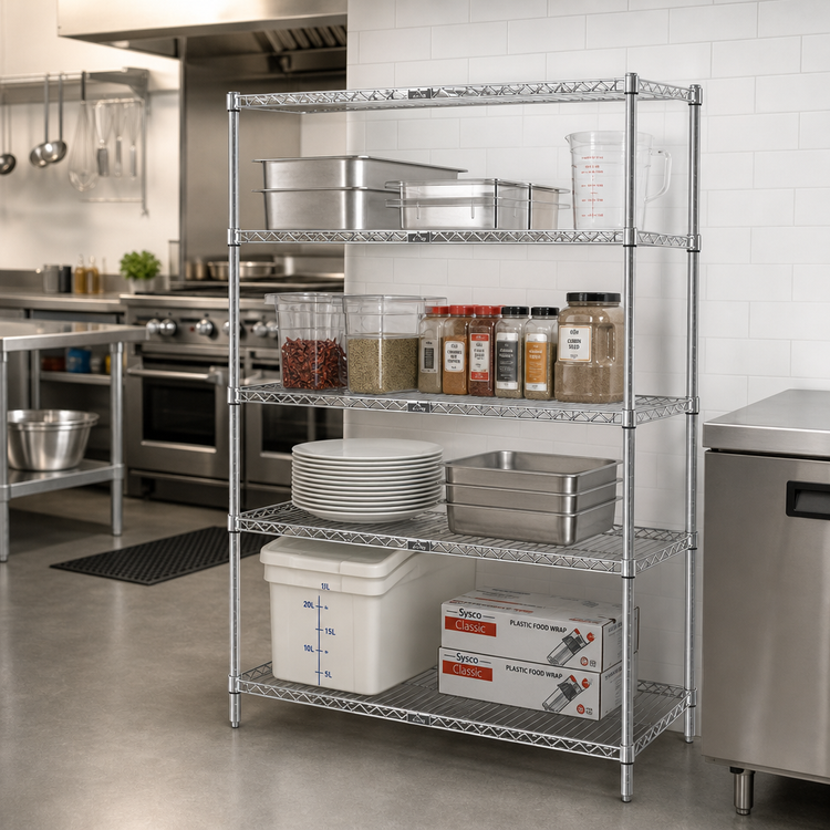 Product image #2 for Metro Super Erecta 42" x 24" x 63" Chrome-Plated Add-On Wire Shelving Unit with 4 Shelves