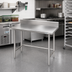 Thumbnail image #2 for Advance Tabco 48-Inch x 24-Inch 16-Gauge 304 Stainless Steel Work Table with 5-Inch Backsplash and Open Base