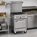 Thumbnail image #2 for Southbend (Middleby) S-Series S24E 24-Inch Natural Gas Restaurant Range, 4 Open Burners, Space Saver Oven, Hi-Shelf Backriser