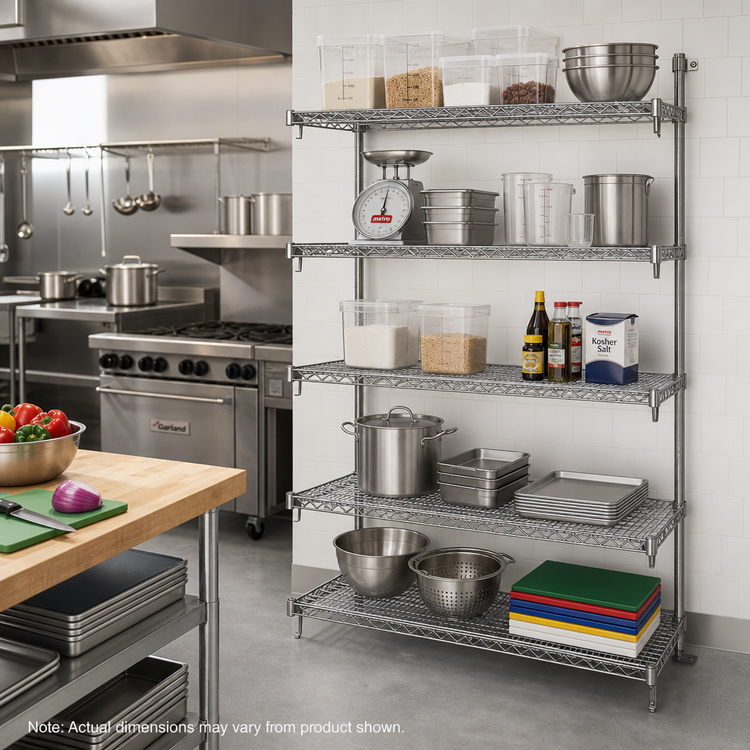 Product image #2 for Metro Super Adjustable Super Erecta® Add-On Wire Shelving Unit, 48 Inches W x 18 Inches D x 74 Inches H, 5 Shelves, Chrome Plated