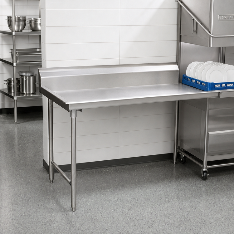 Product image #2 for Eagle Group Spec-Master Straight Clean Dishtable, 72 x 30 Inches, Left-to-Right, 14-Gauge 304 Stainless Steel