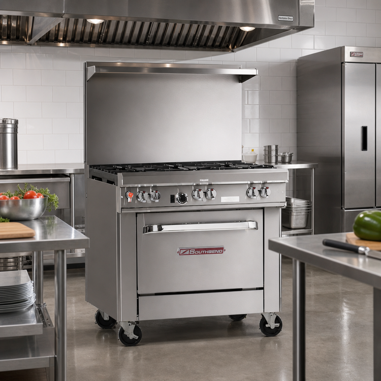 Product image #2 for Southbend Ultimate 36-Inch Gas Restaurant Range with 36-Inch Griddle Top and Cabinet Base