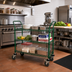 Thumbnail image #2 for Quantum 3-Shelf Wire Utility Bus Cart, 36 x 24 x 37-1/2 Inches, Green Epoxy Antimicrobial Finish