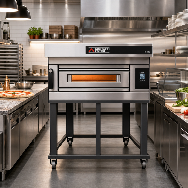Product image #2 for Moretti Forni S140E Series Single-Deck Electric Deck Pizza Oven with Stand