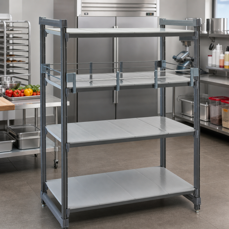 Product image #3 for Camshelving Elements Full Shelf Rail Kit, 18 x 72 Inch, Soft Gray Polypropylene