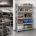 Thumbnail image #2 for Fermostock 5-Tier Corner Expansion Polymer Shelving Unit Kit, 68W x 18D x 83H Inches, Gray