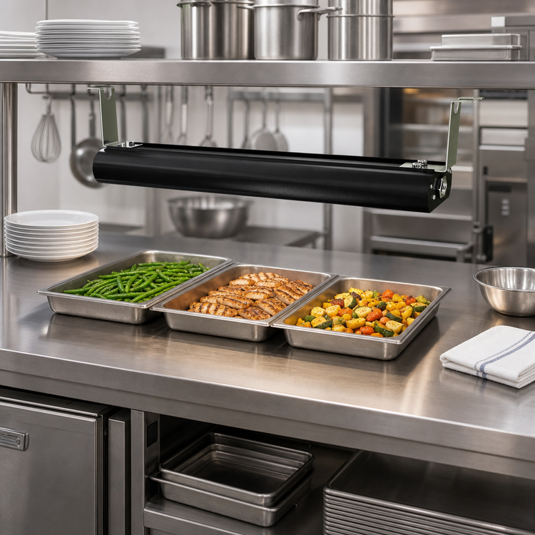 Product image #2 for Vollrath 30-Inch Low Profile Unlighted Strip Heat Lamp, Black Aluminum Housing, 208V