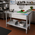 Thumbnail image #2 for BK Resources 72-Inch x 18-Inch 430 Stainless Steel Work Table with Galvanized Undershelf