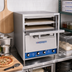 Thumbnail image #3 for Bakers Pride HearthBake Series Countertop Electric Pizza/Pretzel Oven, 2-Compartment, Brick-Lined, with 4 Removable Cordierite Hearth Decks