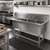 Thumbnail image #2 for John Boos Pro-Bowl 3-Compartment Sink with 24-Inch Left Drainboard, 12-Inch Deep Bowls, 16-Gauge Stainless Steel