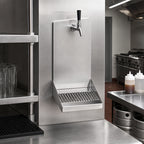 Thumbnail image #2 for Micro Matic USA DP-321D-1 Wall-Mounted Stainless Steel Drip Tray Trough with 1 Faucet Hole and 1/2 in. NPT Drain