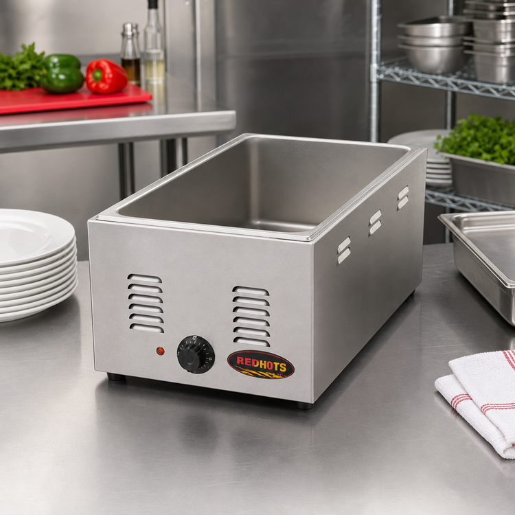 Product image #2 for RedHots Countertop Electric Cooker/Warmer, Stainless Steel, Wet or Dry Operation, 12 x 20-Inch Pan Opening