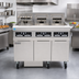 Thumbnail image #2 for Frymaster FPRE317 RE Series High-Efficiency Electric Fryer Battery with (3) 50 lb. Full Frypots and Built-in Filtration