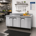 Thumbnail image #2 for KoolMore 71-1/2 Inch 3-Door Worktop Refrigerator with 3-1/2 Inch Backsplash, 16.9 Cu. Ft., Stainless Steel
