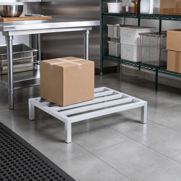 Product image #2 for Channel Manufacturing Promo Series Tubular Aluminum Dunnage Rack, 42"W x 24"D x 12"H, 2,000 lb. Capacity