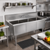 Thumbnail image #2 for John Boos B-Series 3-Compartment Stainless Steel Sink, 59-1/8 Inches W x 23-1/2 Inches D, 14-Inch Deep Bowls