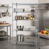 Thumbnail image #2 for Quantum 60 Inches x 24 Inches x 74 Inches Stationary Stainless Steel Shelving Unit with 3 Wire Shelves and 1 Solid Shelf