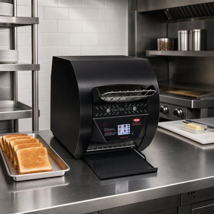 Product image #2 for Hatco Toast-Qwik Countertop Horizontal Conveyor Toaster, Touchscreen, 240V, Designer Black