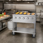 Thumbnail image #2 for Koolmore KM-CGM-36 Mobile Propane Charbroiler, 5 Burners, 304 Stainless Steel, Piezo Ignition