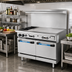Thumbnail image #2 for Turbo Air Radiance 48-Inch Gas Restaurant Range with 2 Open Burners, 36-Inch Right-Side Griddle, and 2 Standard Ovens