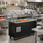 Thumbnail image #2 for Vollrath 2-Series Affordable Portable™ R38735A Mobile Refrigerated 3-Pan Cold Food Buffet Station with Breath Guard and Enclosed Storage