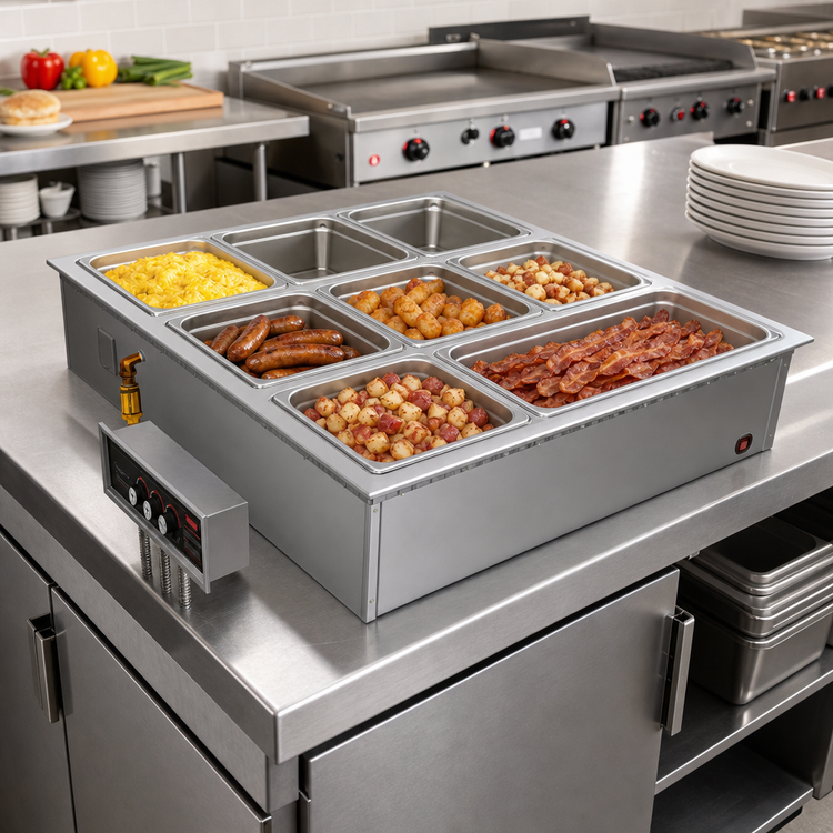 Product image #2 for Hatco HWBI43-4DA Drop-In Modular/Ganged Heated Well, 4-Pan, Insulated, with Drain and Autofill