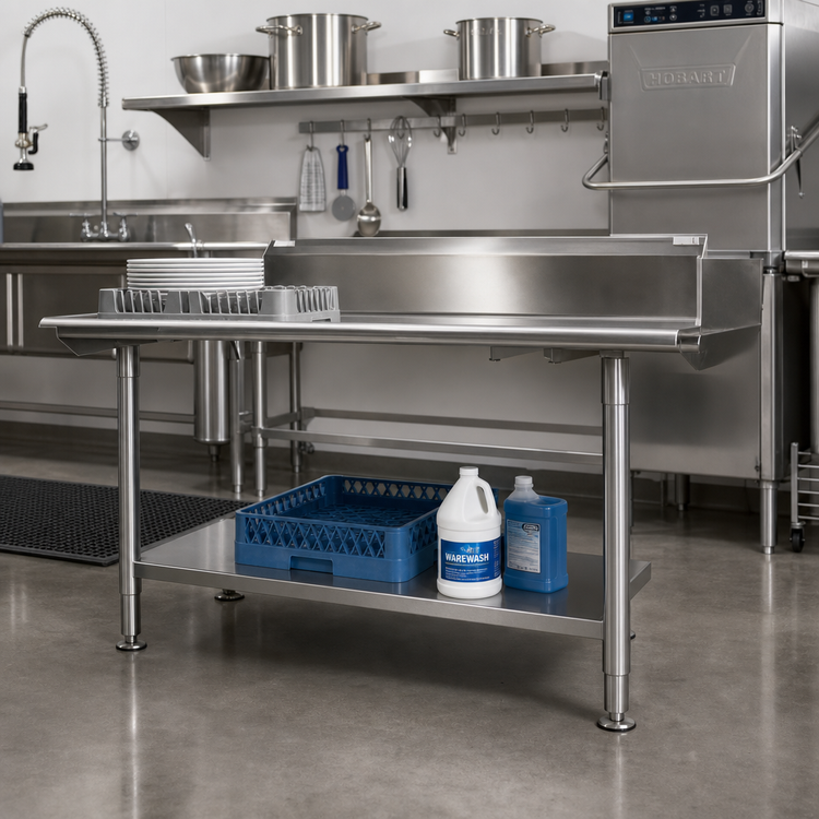 Product image #2 for John Boos Stainless Steel Dishtable Undershelf, 17-5/8 x 24-1/8 Inches, Adjustable Bullet Feet