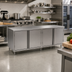 Thumbnail image #3 for BK Resources 84-Inch x 30-Inch Dual-Access Stainless Steel Chef Table with Hinged Doors
