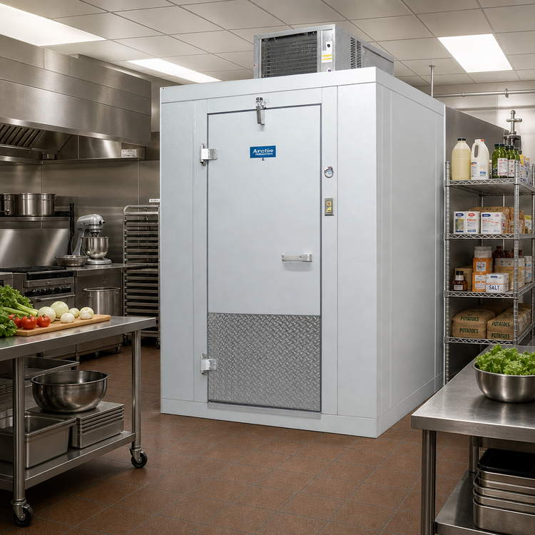 Product image #2 for Arctic Industries Indoor Floorless Walk-In Cooler, 8 Ft x 12 Ft, 35 Degrees F Holding, Self-Contained Refrigeration