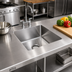 Thumbnail image #2 for John Boos CUT2424146 Weld-In Undermount 1-Compartment Stainless Steel Sink, 24 x 24 x 14 Inches
