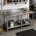 Thumbnail image #2 for BK Resources 84-Inch x 24-Inch Commercial Stainless Steel Work Table with 5-Inch Backsplash and Adjustable Undershelf