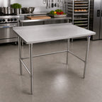 Thumbnail image #2 for John Boos Stallion ST6R1.5-2484SBK Stainless Steel Work Table, 84 x 24 in, 16-Gauge Type 300 Top, 1-1/2 in Rear Backsplash