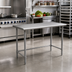 Thumbnail image #2 for Omcan USA 48 Inch x 24 Inch 18-Gauge Stainless Steel Flat Top Work Table with Open Base